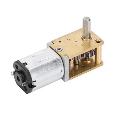 3 فولت - 6 فولت الزاوية الأفقية اليمنى DC Worm Gear Motor short shaft سرعة منخفضة عزم دوران عالي