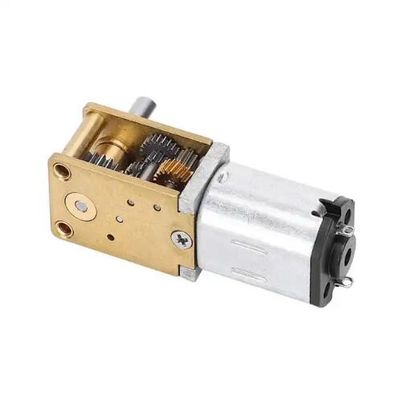 3 فولت - 6 فولت الزاوية الأفقية اليمنى DC Worm Gear Motor short shaft سرعة منخفضة عزم دوران عالي