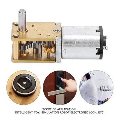 3 فولت - 6 فولت الزاوية الأفقية اليمنى DC Worm Gear Motor short shaft سرعة منخفضة عزم دوران عالي